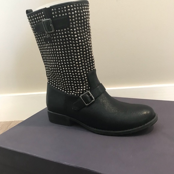 Stuart Weitzman Black studded boots 3 NIB - Picture 2 of 3